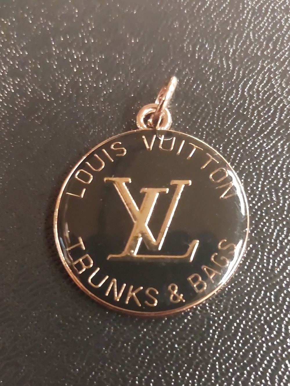 LV Black and Gold Medallion Trunks & Bags Charm Pendant